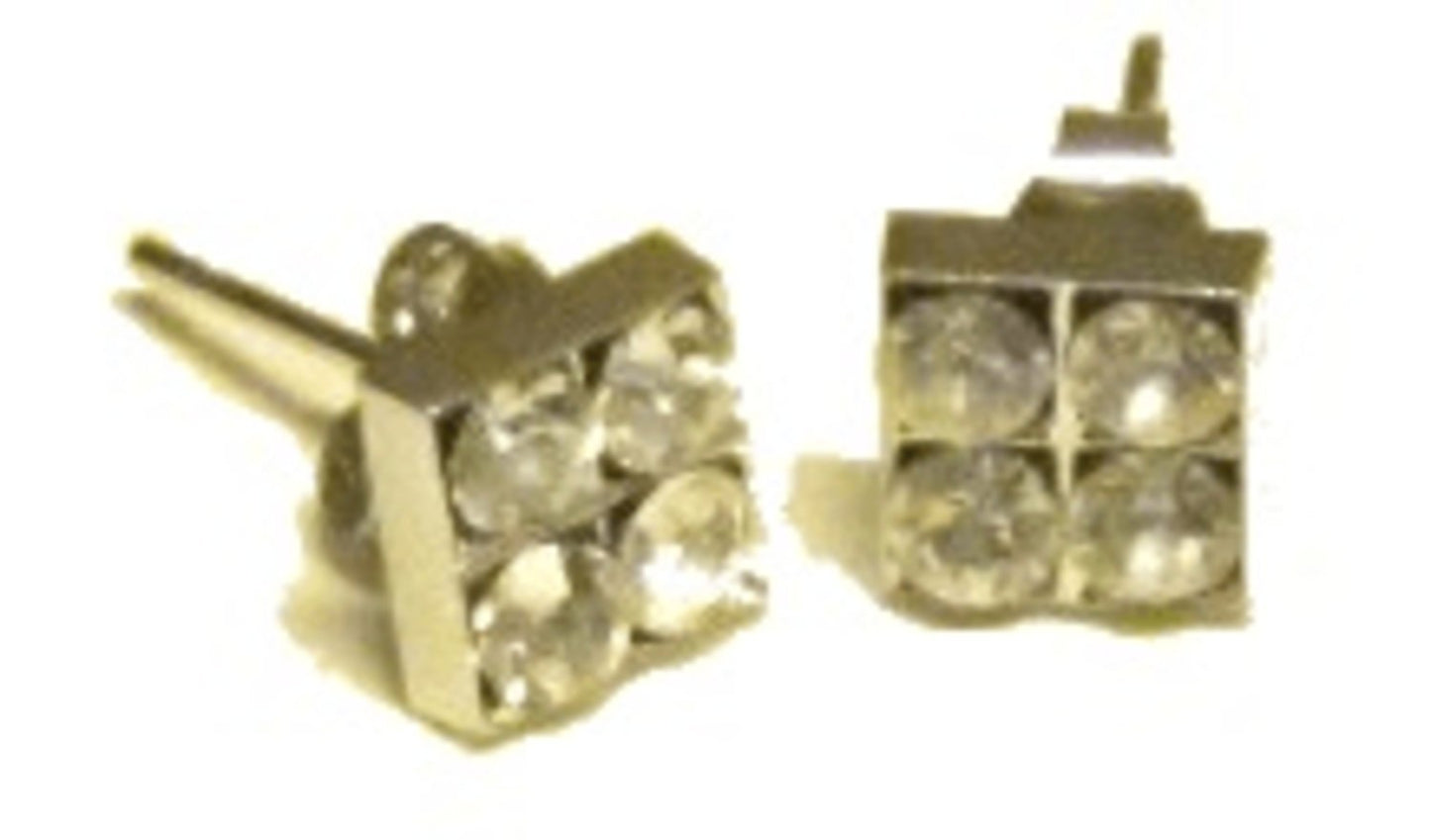 Fyrkant örhängen vit