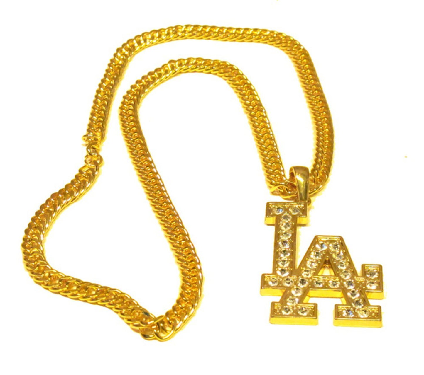 LA guldfärgad halsband med vita stenar – produktbild – Hiprock