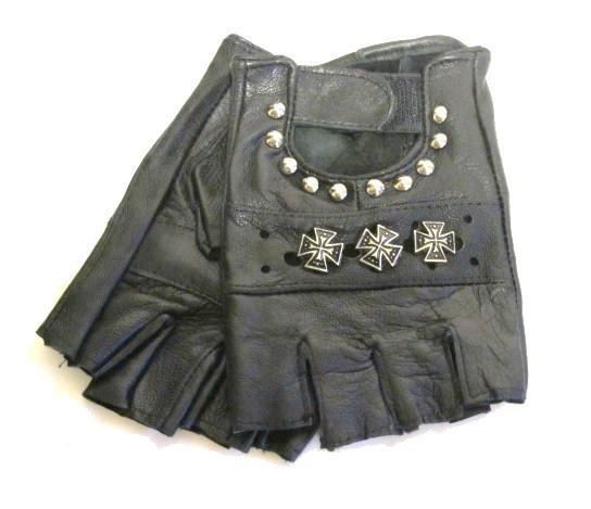 Nahkakäsineet sormettomat - Risti- ja pyöreät nastat