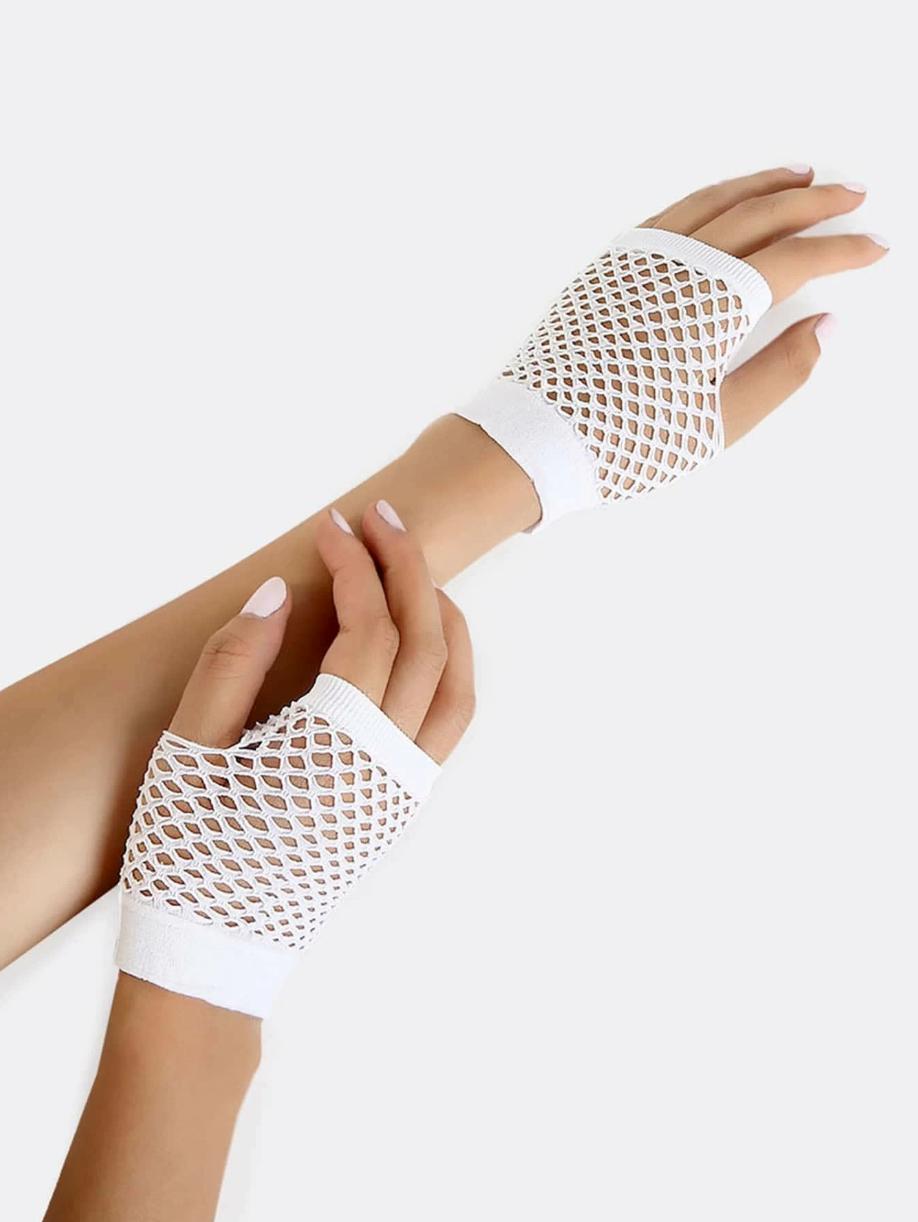 Fishnet Gloves - Short White