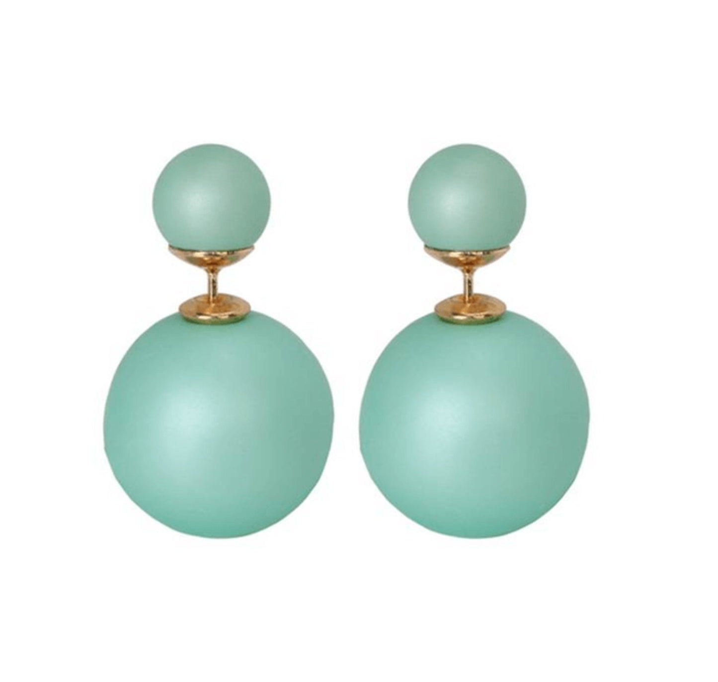 Pearl earrings double green