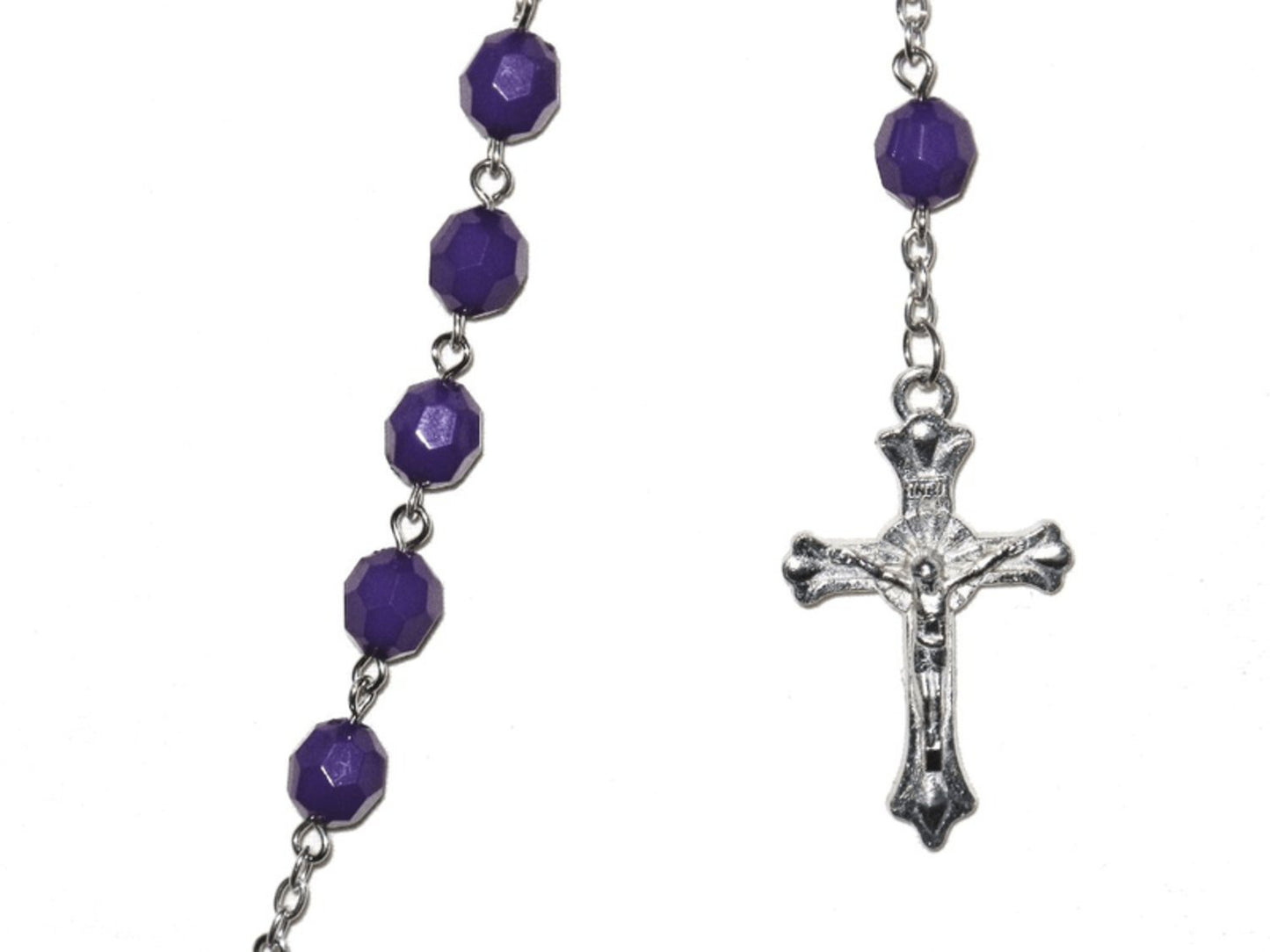 Rosary / Cross kaulakoru Purple Pearls