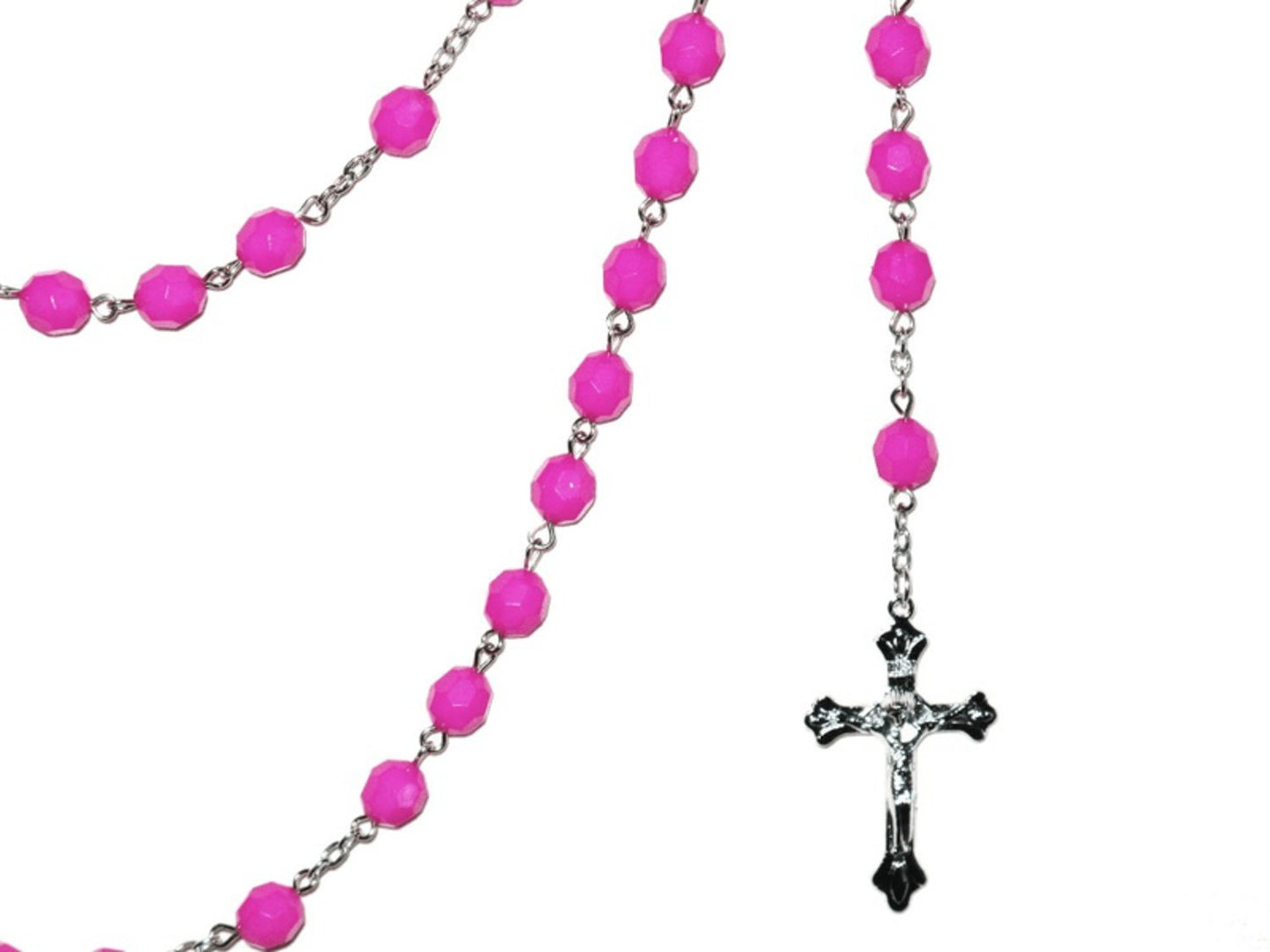 Radband / Kors halsband Rosa Pärlor – produktbild – Hiprock