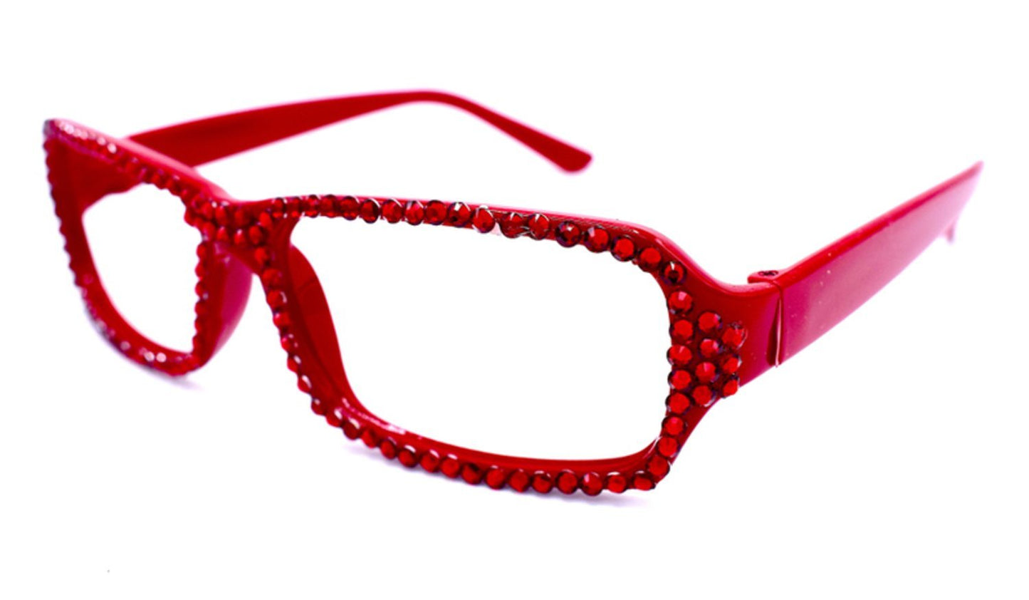 Röda glasögon med kristaller – produktbild – Hiprock