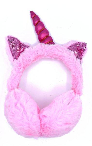 Rosa öronmuffar med öron och horn – produktbild – Hiprock