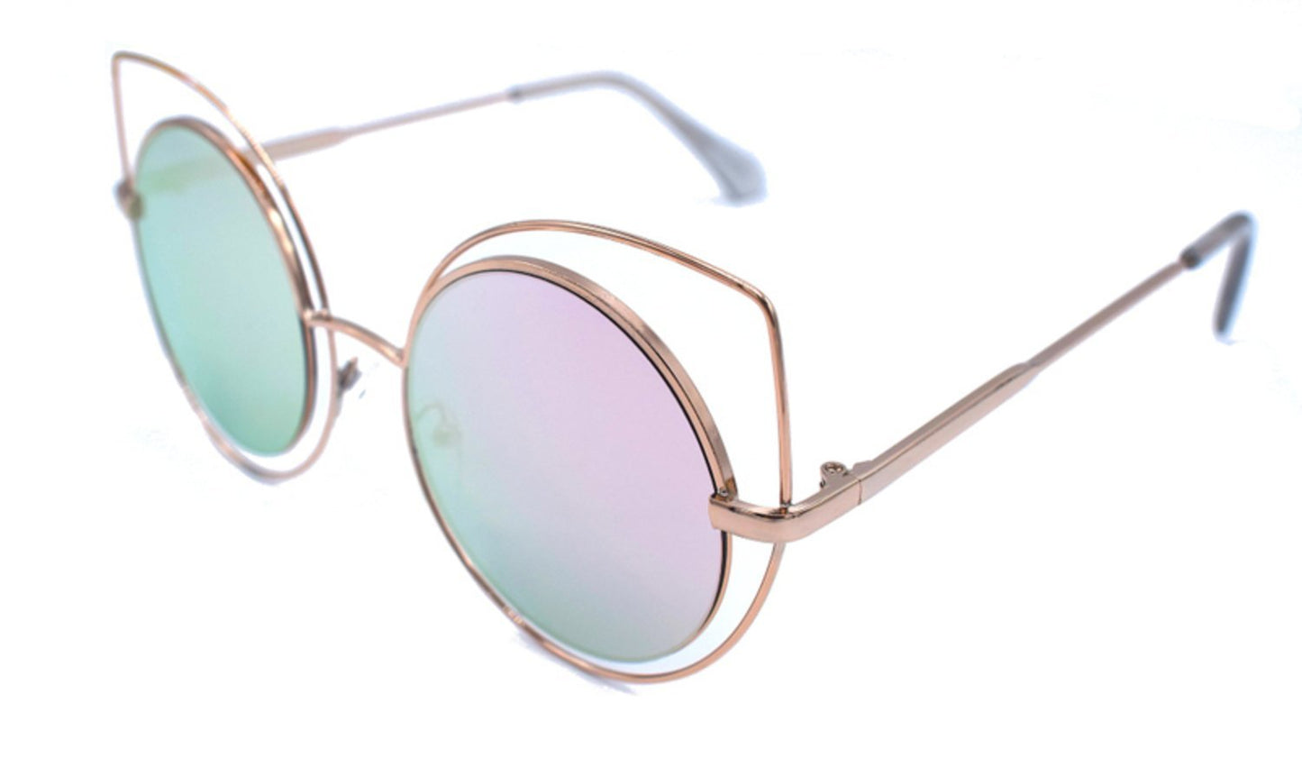 Pyöreät vaaleanpunaiset aurinkolasit