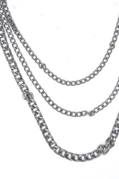 Silverfärgad Byxkedja tre kedjor – produktbild – Hiprock