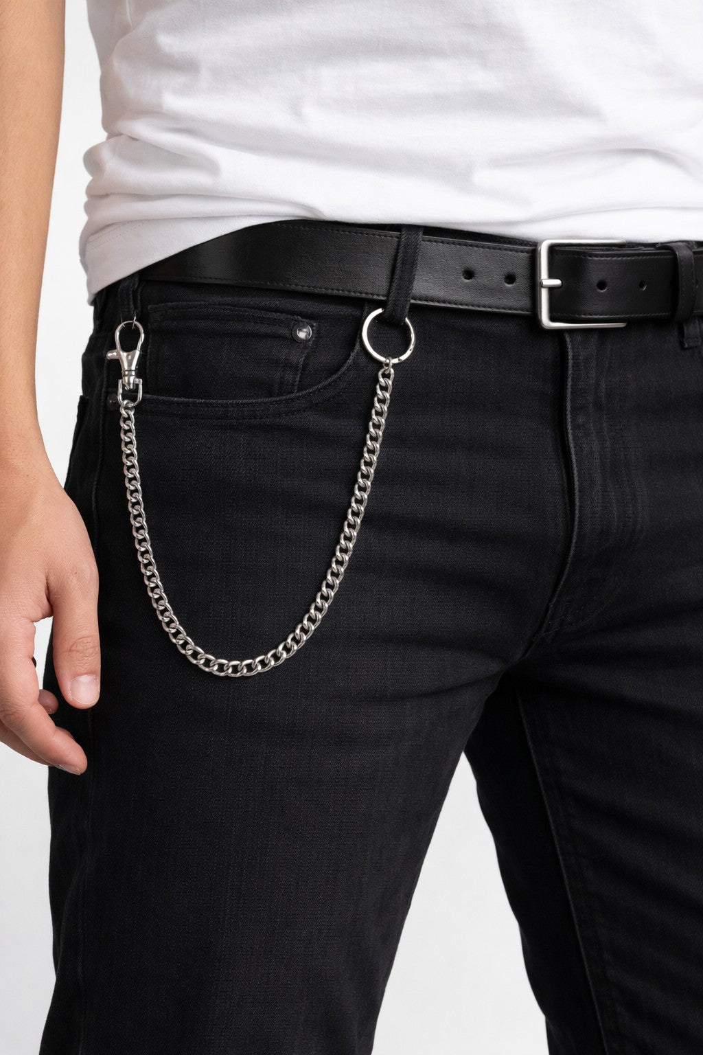 Silverfärgad byxkedja - Hiprock