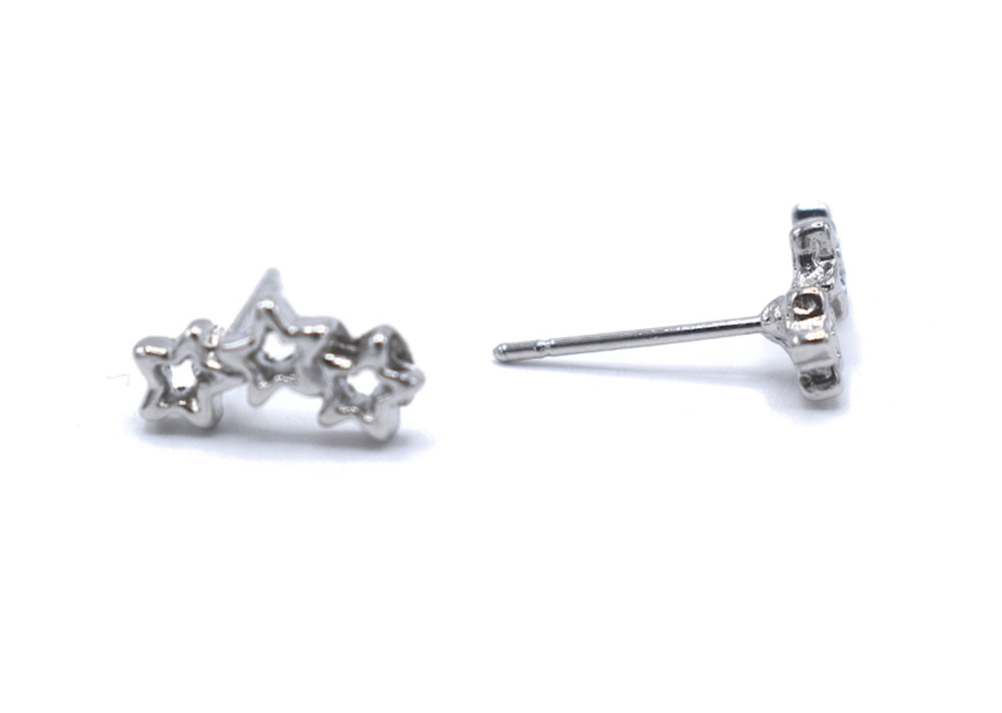 Hopeanväriset korvakorut - tähdet