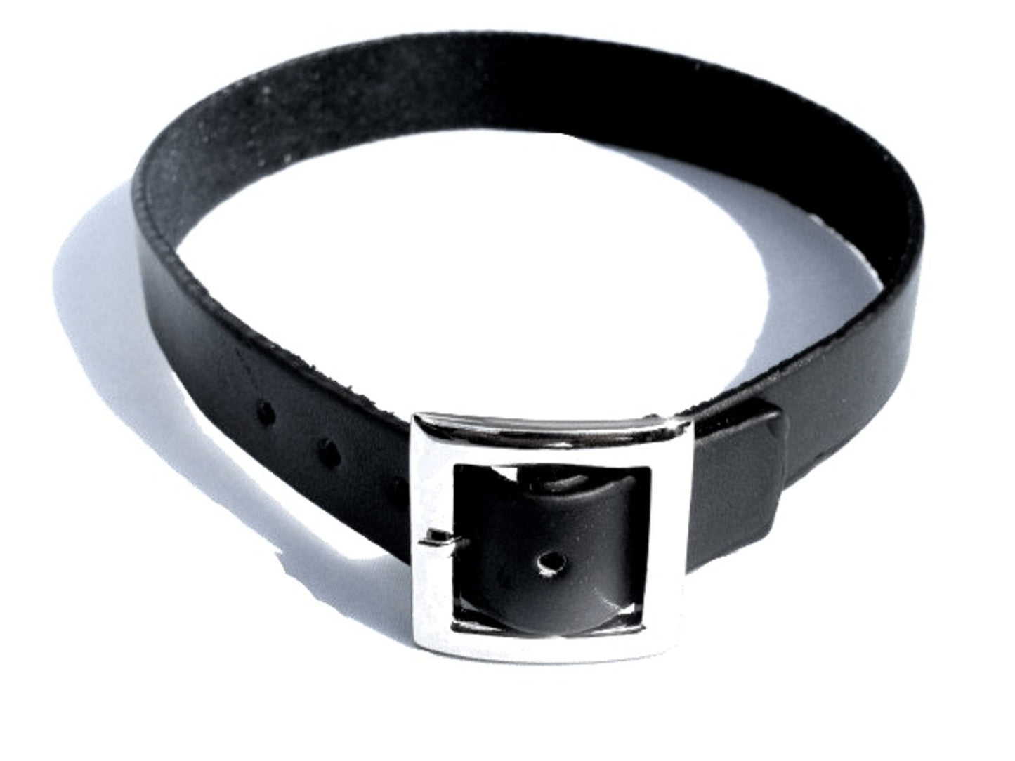 Svart läderhalsband – produktbild – Hiprock