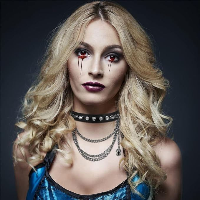 Svart nitchoker med kedjor och spindelberlock