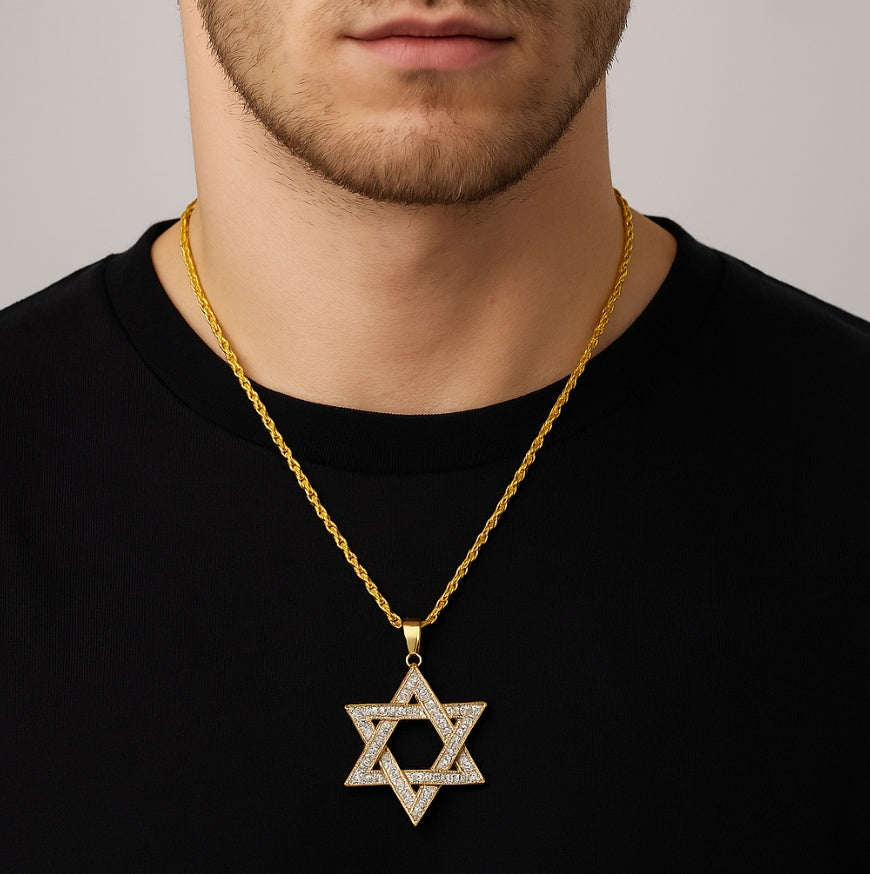 Guldfärgad halsband med Davidsstjärna