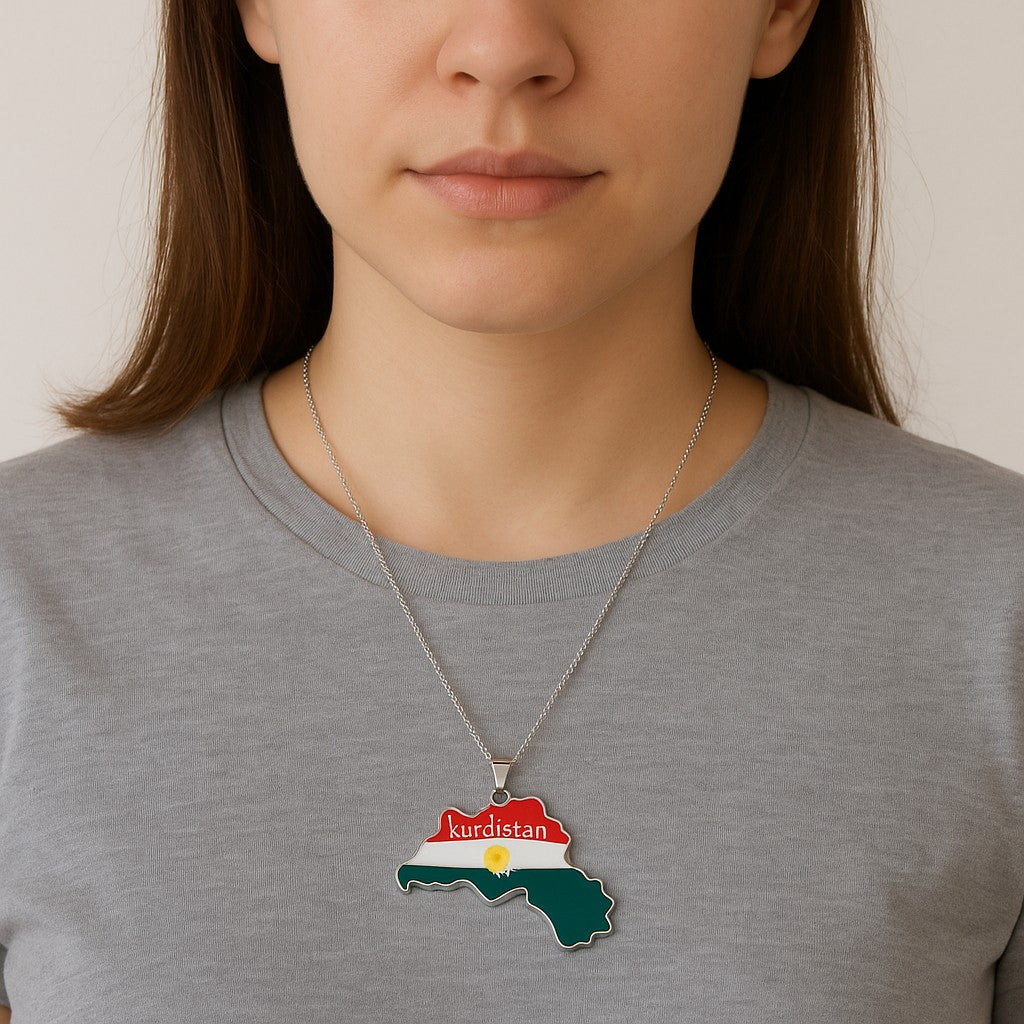 Halsband Kurdistan – Silverfärgad