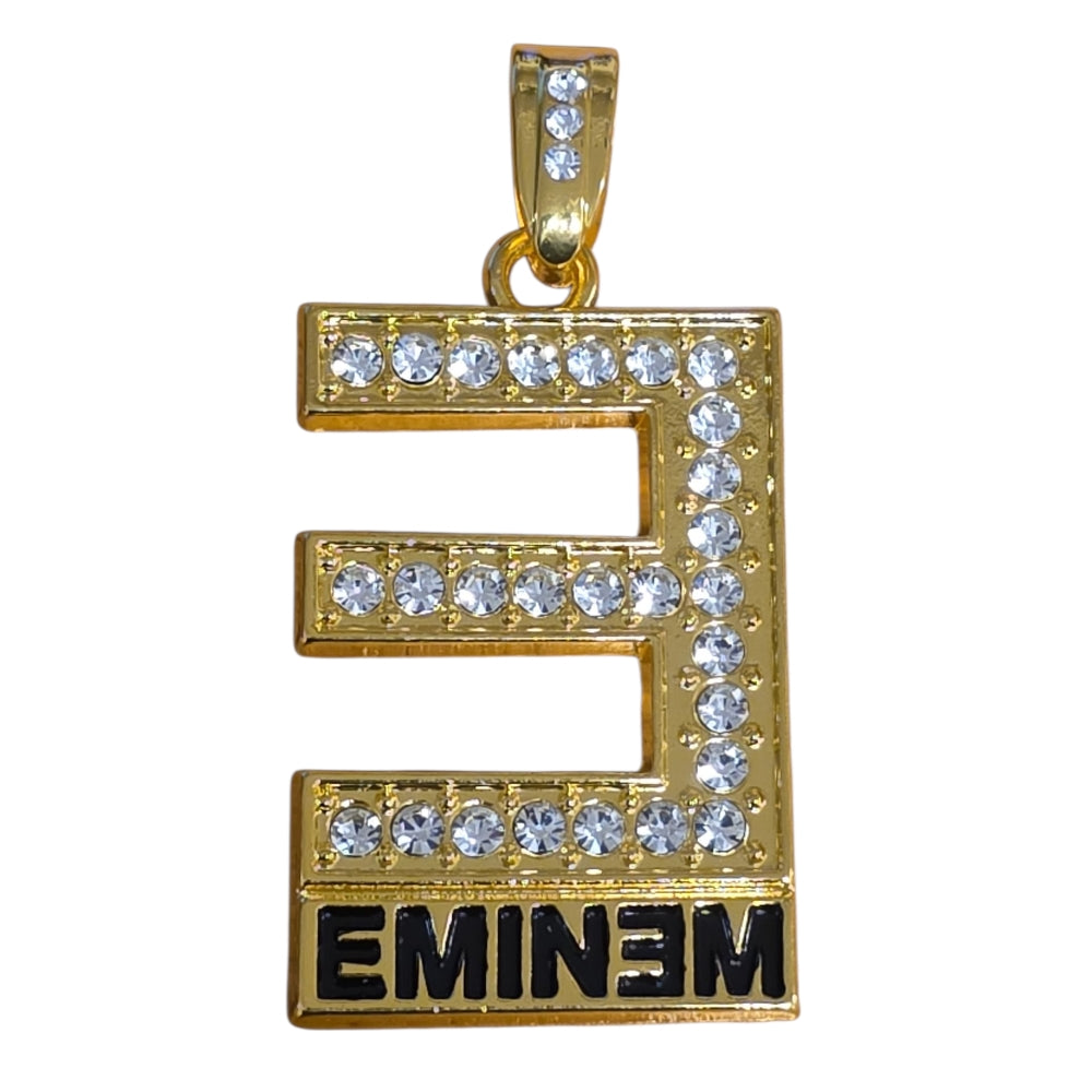 Guldfärgad halsband med Eminem-hänge