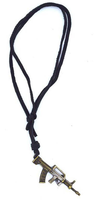 Maskingevär läderhalsband –  produktbild – Hiprock