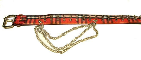 RIVET BELT WITH SPIKE RIVETS AND 3 CHAINS - 2 ROW