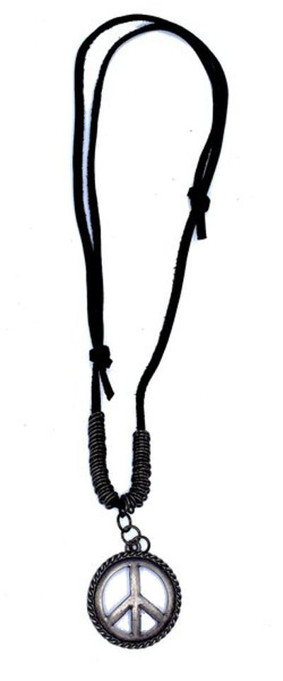 Peace läderhalsband