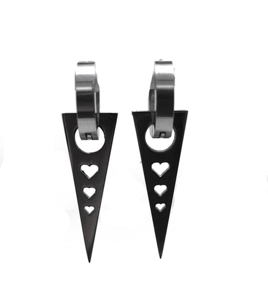 Ring örhängen hjärta silverfärgad