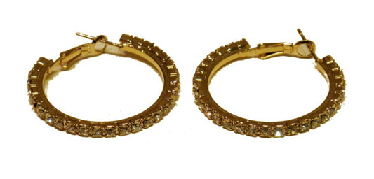 Runda örhängen med vita stenar