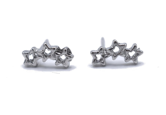 Silver colored earrings - stars