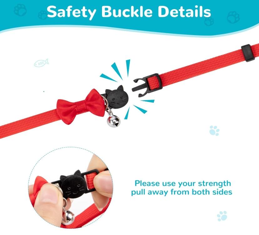 Röd Söta Katt-Halsband med Fluga och Bjällra - Justerbara och Bekväma