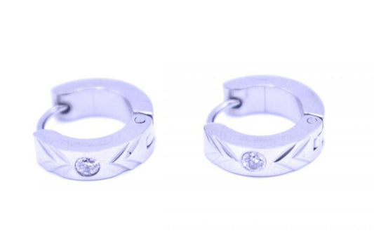 Stålörhängen med vita stenar