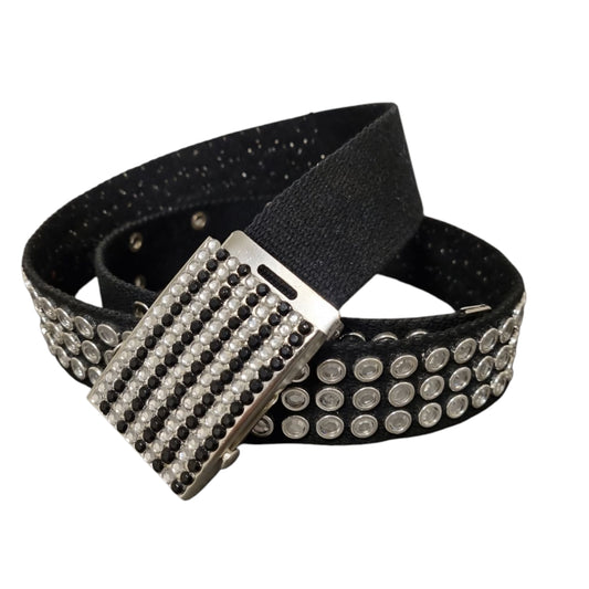 Strass bälte - svart tyg