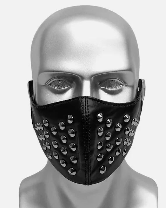 Svart Rockmask med Nitar – Rockig & Edgy Look