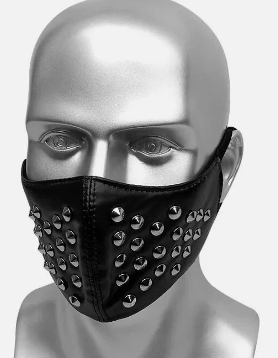 Svart Rockmask med Nitar – Rockig & Edgy Look