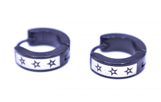 Svart örhängen med stjärnor