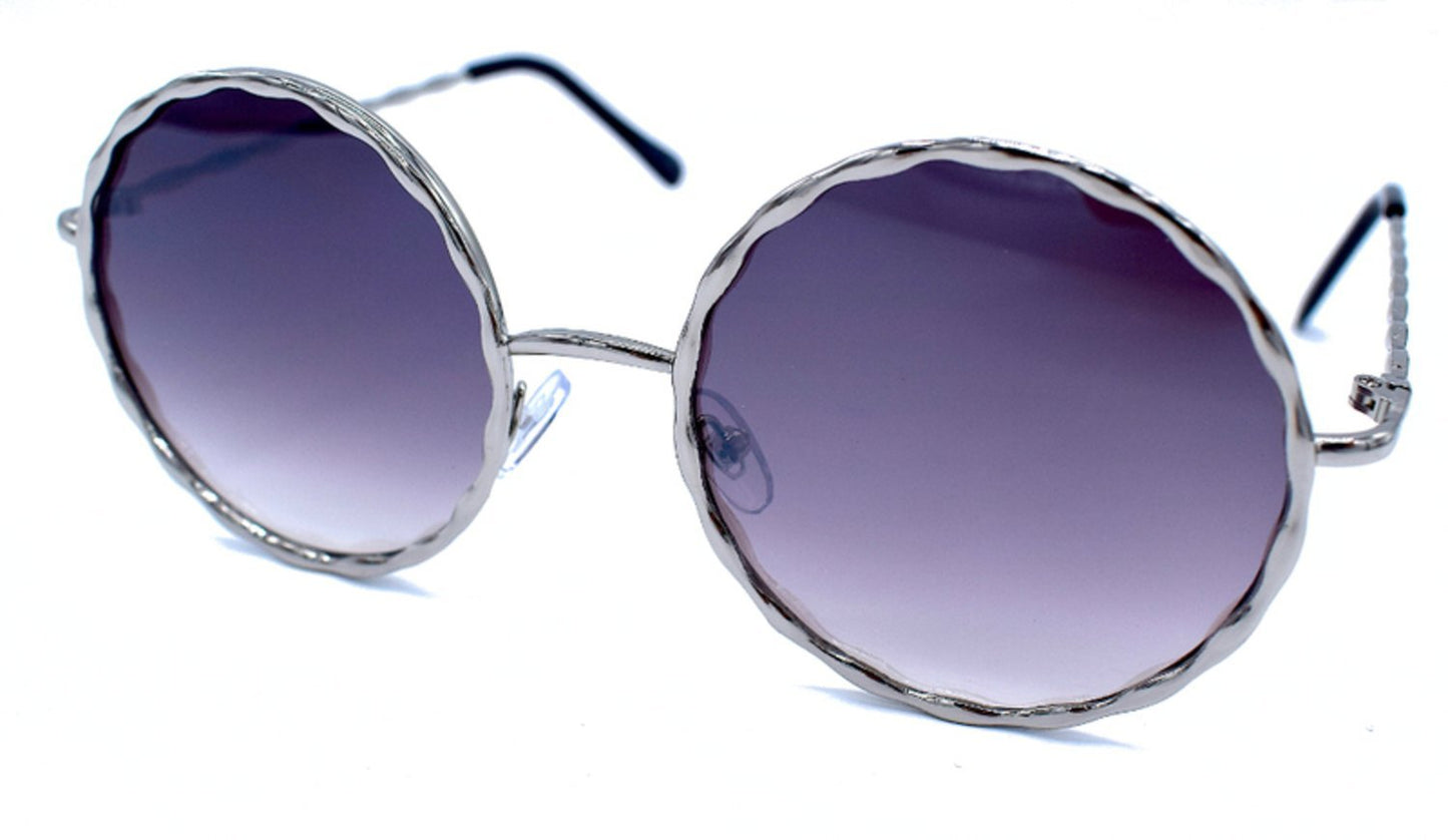 Wavy Runda Solglasögon Mörka